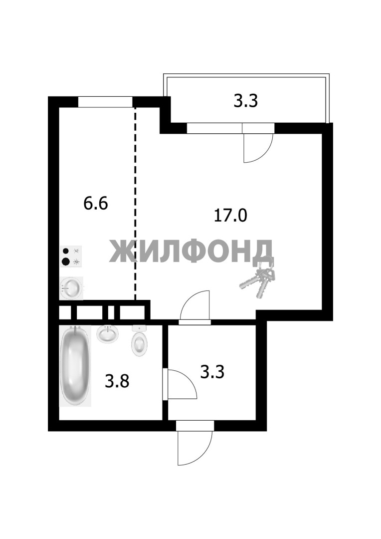 Петухова, 162, 1-комнатная квартира